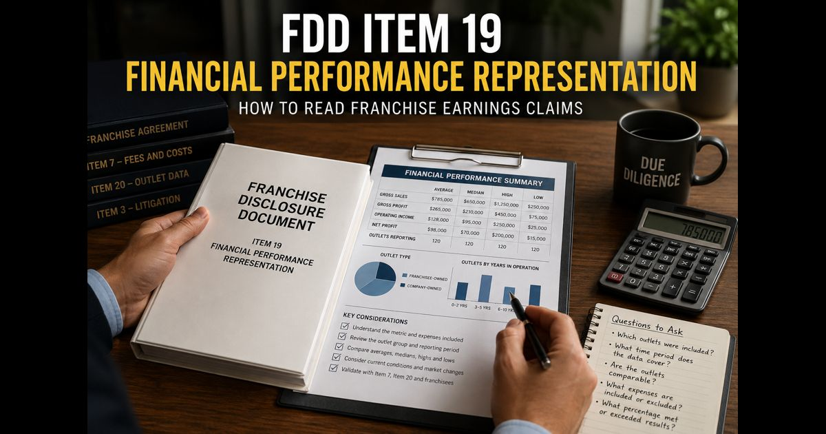 FDD Item 19 financial performance representation
